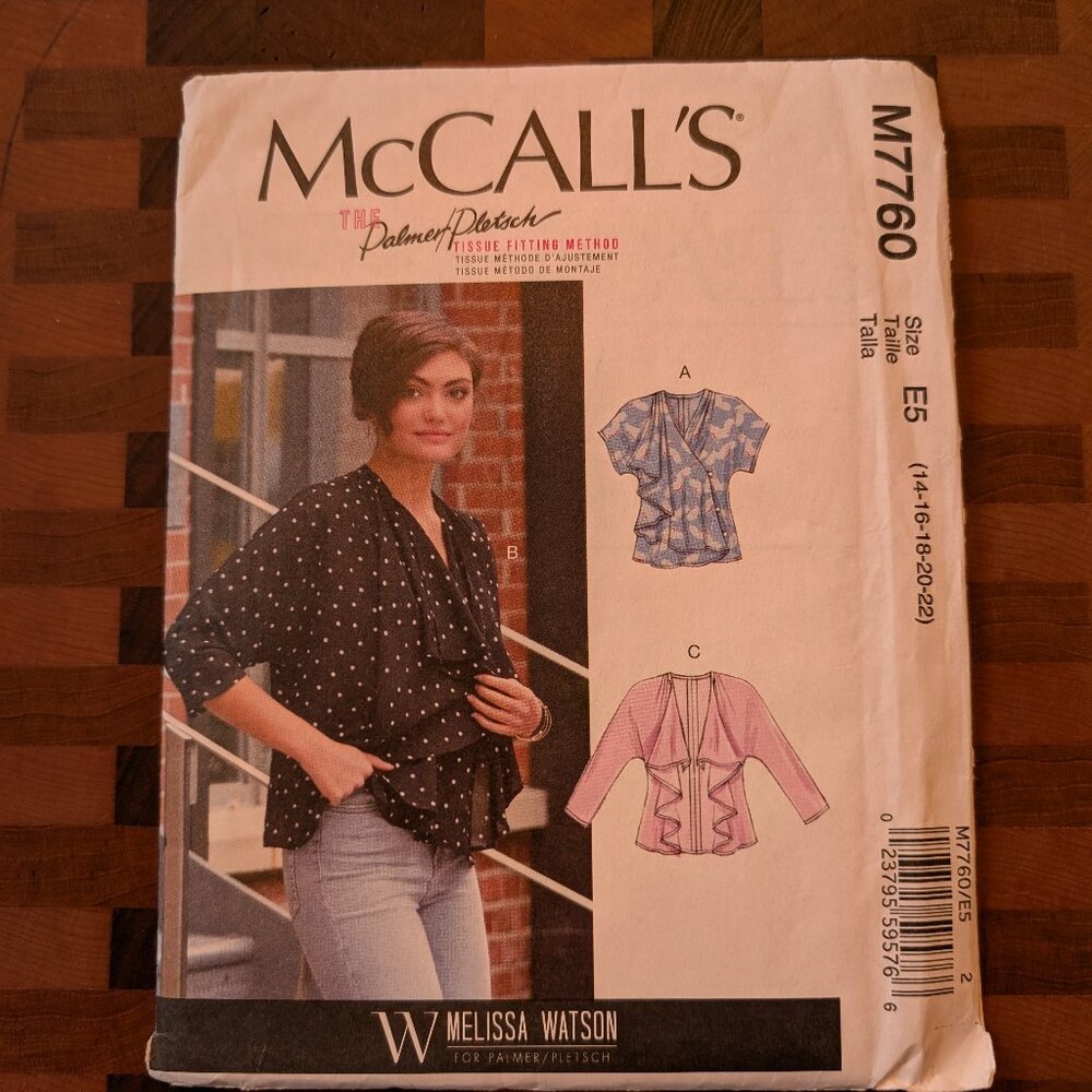 McCall's 7760 - Uncut - Melissa Watson - Palmer/Pletsch - Sizes 14-22 - Blouse